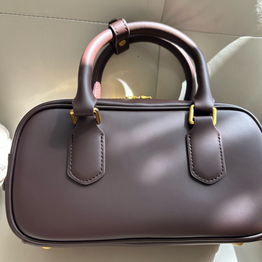 Miuj Dark Brown Leather Satchel